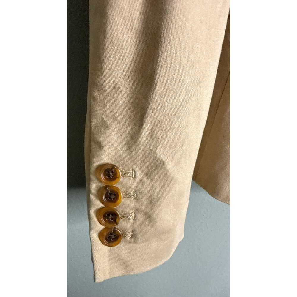 VTG Y2K Banana Republic Women's 6 Tan Two Button Twill Collared Blazer - Picture 7 of 8